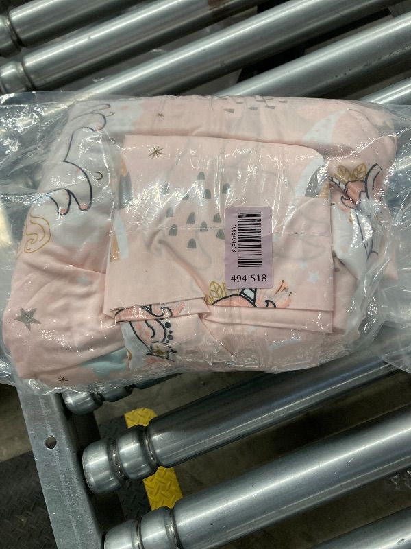 Photo 1 of ***DAMAGED ZIPPER -SELLING AS IS *** JSD Pink Unicorn Kids Duvet Cover Set Queen Size, 3 Piece Girls Printed Microfiber Bedding Comforter Cover with Pillow Shams Zipper Closure, Comforter Not Included