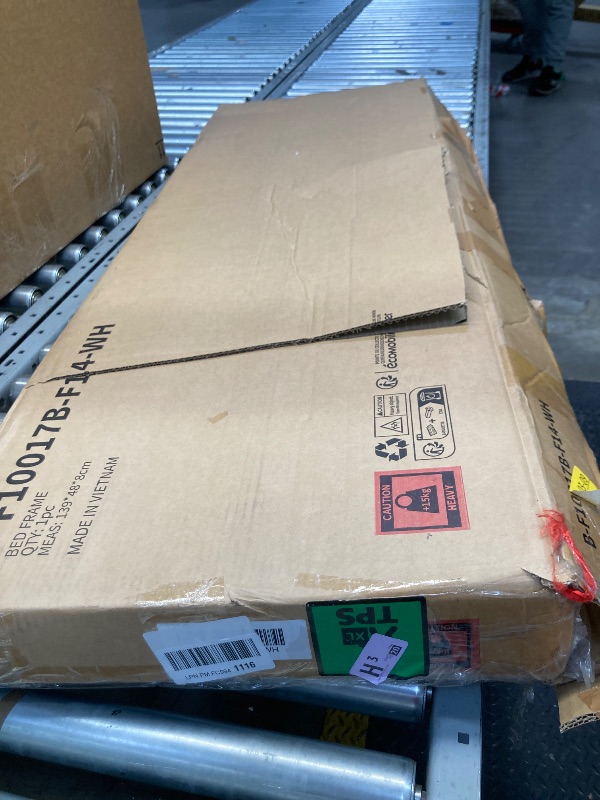 Photo 1 of ***NO HEADBOARD*MISSING PARTS***14 Inch Full Size Bed Frame with Headboard, White Metal Platform Bed Frame, Full Bed Frame No Box Spring Needed, Easy Assembly***NO HEADBOARD*MISSING PARTS***