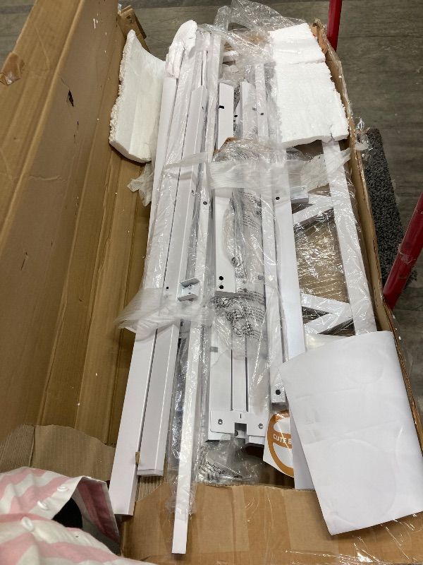 Photo 1 of ***NO HEADBOARD*MISSING PARTS***14 Inch Full Size Bed Frame with Headboard, White Metal Platform Bed Frame, Full Bed Frame No Box Spring Needed, Easy Assembly***NO HEADBOARD*MISSING PARTS***