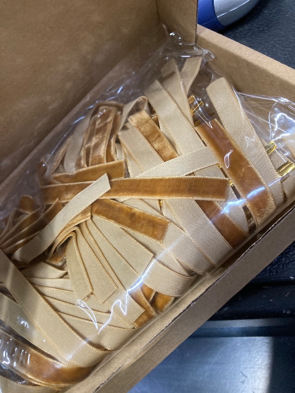 Photo 1 of 10 OF 24 Pcs Velvet Christmas Tree Bows,Rustic Crafts Gift Velvet Ribbon Bows Twist Tie Bows for Xmas Wreaths Garland Gift Wrapping Wedding Decor (3/8'' Wide, 5 * 7 inch) (Khaki, Medium)