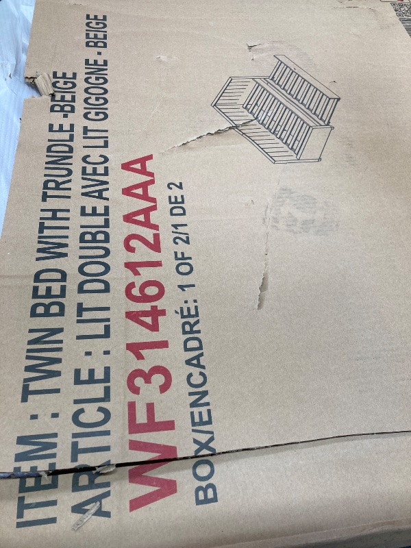 Photo 1 of ***BOX 1OF 2**** TWIN BED WITH TRUNDLE BEIGE