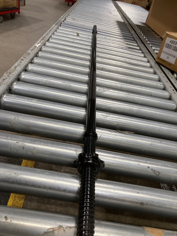 Photo 1 of ***MISSING ONE STAR NUT***55" Weight Lifting Bar, 1" Standard Straight Barbell Bars for Weight lifting, Olympic Barbell Bar for Bench Press/Hip Thrusts/Squats/Lunges for Gym and Home, 2 Star Star-nuts (480lb Weight Capacity)