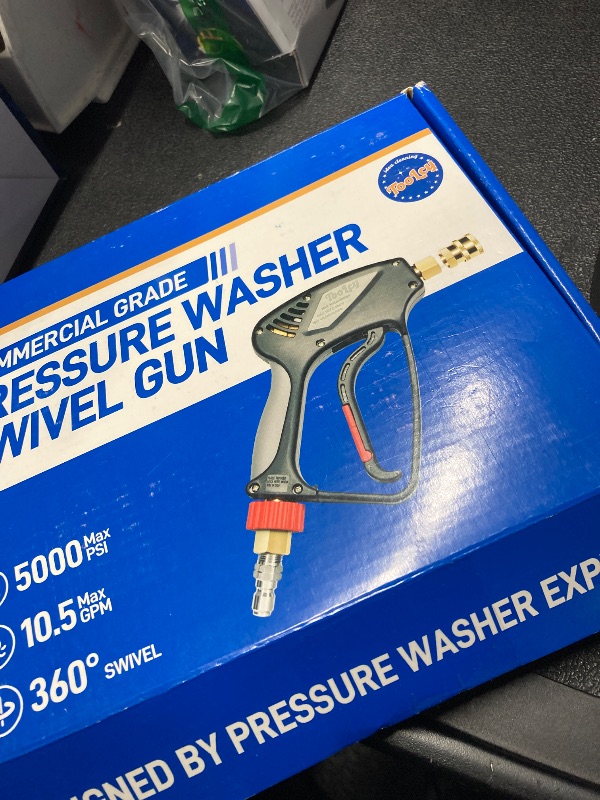 Photo 1 of **MISSING PARTS**TOOLCY Pressure Washer Short Gun, Commercial 5000 PSI / 10.5 GPM with Nozzle Tips, 3/8" Swivel USA-NPT Thread x Quick Socket, Sturdy Design for Gas Power Washer