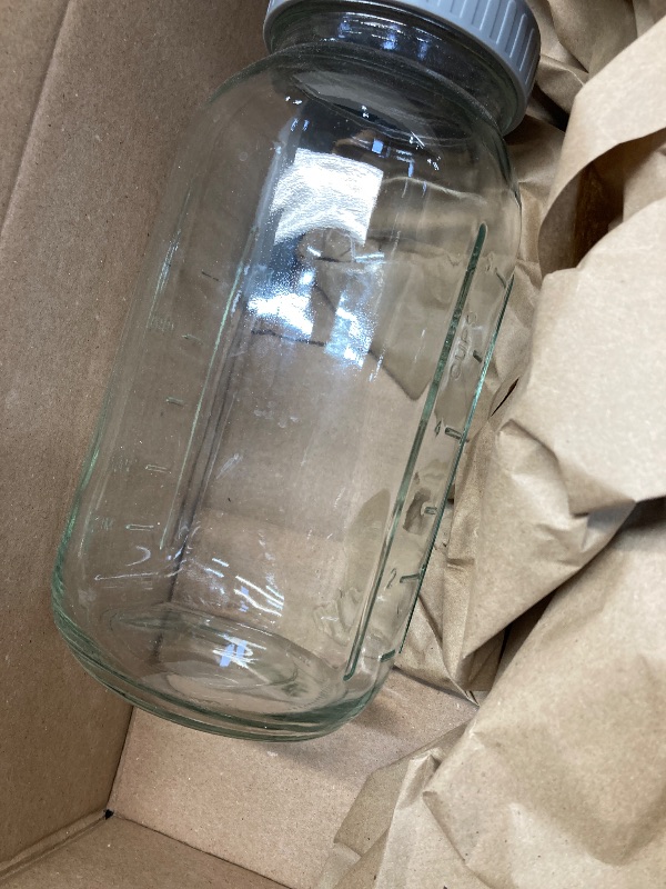 Photo 1 of **PITCHER ONLY/NO FILTER OR BRUSH***Glyntrof Cold Brew Coffee Maker Pitcher, 64 Oz Heavy Duty Wide Mouth Glass Mason Jar pour spout Lid with Stainless Steel Filter for Iced Coffee, Ice Lemonade, Fruit Drinks, Sun Tea