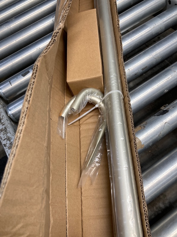 Photo 1 of 1 Inch Modern Silver Double Curtain Rod for Windows - Tension curtain rods 48 to 84 Inchs with Crystal Finial and Holdbacks-BHSRODS Home Double Window Rods for Living Room & Bedroom