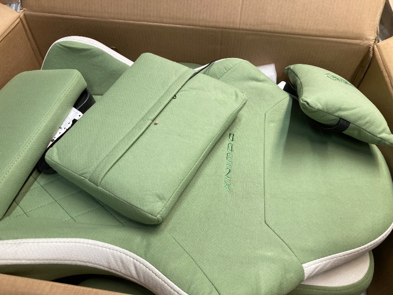 Photo 1 of ***MISSING PIECES -SELLING AS REPLACEMENT PARTS ONLY*** Dowinx Gaming Chair Fabric with Pocket Spring Cushion, High Back Ergonomic Computer Chair with Footrest for Adults, Massage Lumbar Support Swivel Game Chair for Office Gaming 300LBS, Green