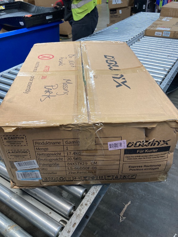 Photo 1 of ***MISSING PIECES -SELLING AS REPLACEMENT PARTS ONLY*** Dowinx Gaming Chair Fabric with Pocket Spring Cushion, High Back Ergonomic Computer Chair with Footrest for Adults, Massage Lumbar Support Swivel Game Chair for Office Gaming 300LBS, Green