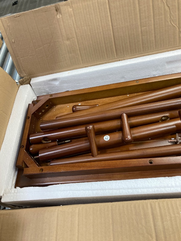 Photo 1 of ***MISSING HARDWARE, BOTTOM SHELF & DIRECTIONS*SCRATCHED***AQIMUELE Coat Rack with Shoe Storage, Wooden Hall Tree with Bench, 11 Hooks and 2-Tier Storage Shelves, 3-in-1, Entryway Bench with Coat Rack (39.3"-Walnut)***MISSING HARDWARE, BOTTOM SHELF & DIRE