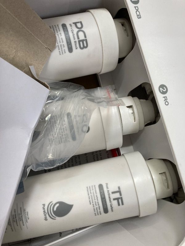 Photo 1 of ***DAMAGED -SELLING AS PARTS ONLY***
 PureDrop PDR-100RO 3-Stage Under Sink Reverse Osmosis Drinking Water Filtration System, 100 GPD Fast Flow Built-in Tank RO Water Filter System, Reduce PFAS