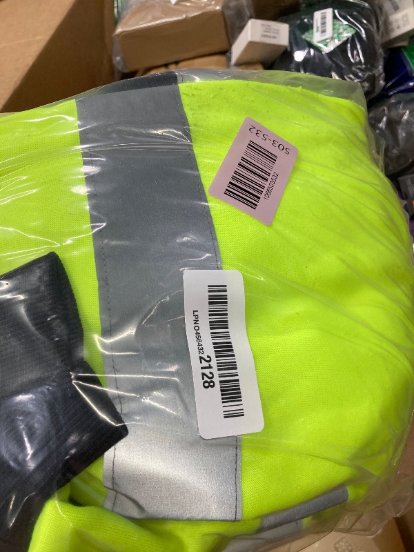 Photo 1 of ***NEEDS CLEANING*HAIR AND FABRIC PULLS***HYCOPROT High Visibility Safety Hoodie Hi Vis Safety Sweatshirts with Zipper Fleece Reflective Work Jacket with Black Bottom Winter Construction Hoodies Waterproof Rain Coat for Men Women ANSI Class 3***NEEDS CLEA