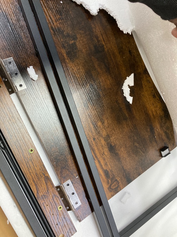 Photo 1 of **MISSING PARTS**Huuger 55 x 24 inch Desk with Power Outlets & USB-C, Deeper & Thicker Desktop, Robust Metal Tubes, Computer Desk, Heavy Duty Office Desk, Work Gaming Desk for Home Office, Rustic Brown