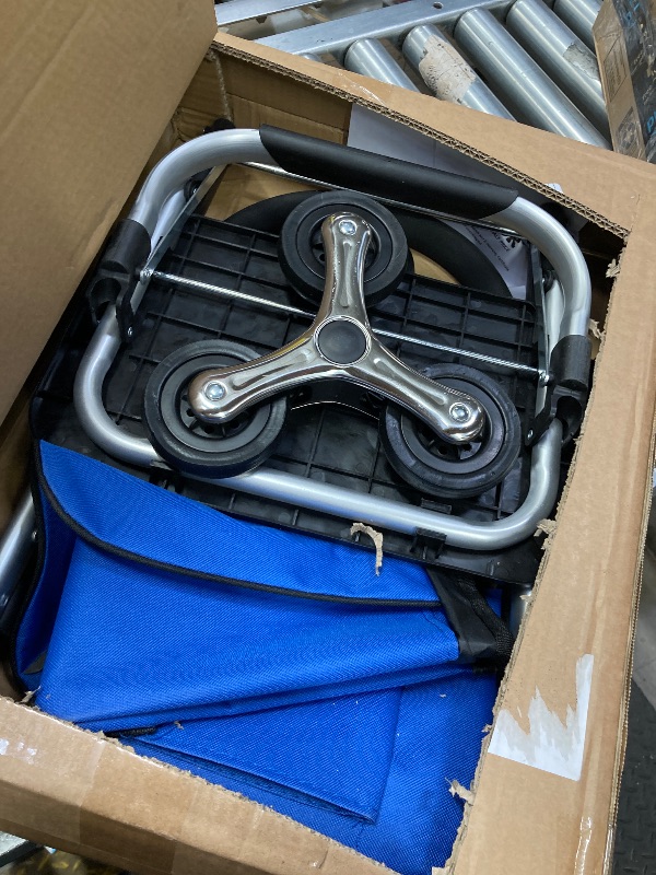 Photo 1 of *** pin on back is snapped***VEVOR Stair Climber Cart, 36L Capacity, Grocery Cart Laundry Stair Climbing Handcart with 6 Wheels & Oxford Cloth Bag, Foldable Stair Climber Hand Truck for Grocery Laundry Climbing*** pin on back is snapped***