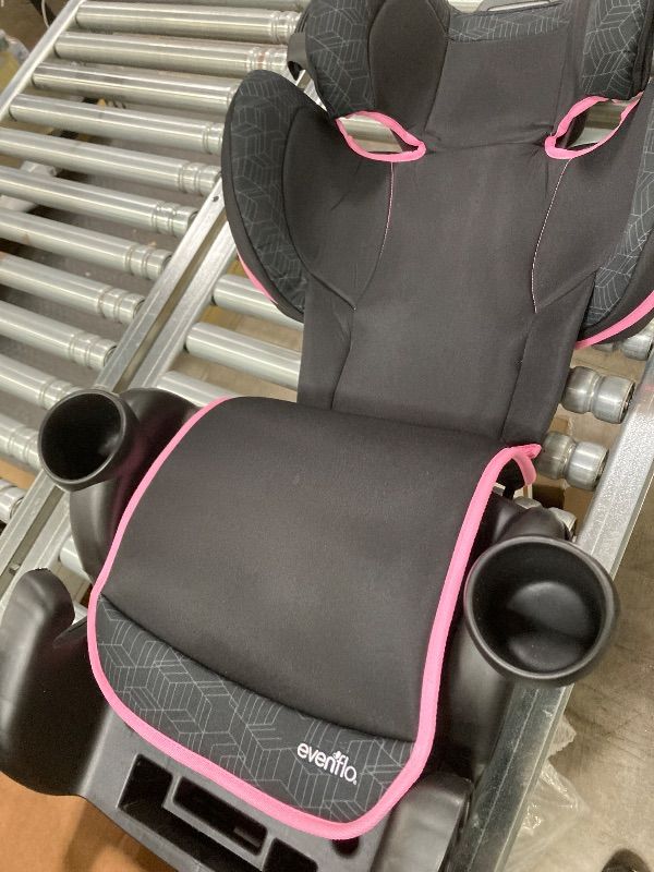 View 6 of ***MISSING STRAPS*** Evenflo Chase Plus 2-in-1 Booster Car Seat, Geneva Pink,
(EXPIRES: 4/7/2031)***