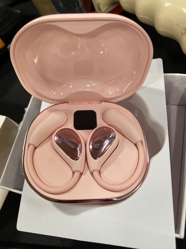 Photo 1 of **It doesn't work**AI Translation Earbuds Real Time, Open Ear Translator Earbuds with 144 Languages & Accents, 3-in-1 Open Ear Wireless Earbuds, iOS/Android, Open Earbuds 8 Offline for Travel Business Learning,Pink