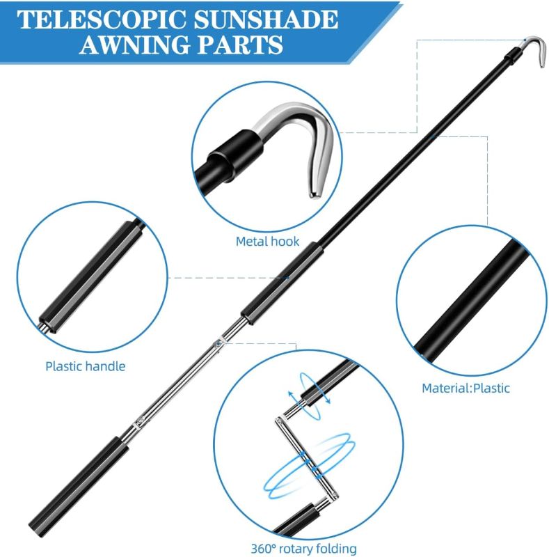 Photo 1 of ***similar***PRETYZOOM 17" Small Awning Crank Handle Patio Sunshade RV Crank Handle with Comfortable Grip - Smooth in Operation Compact to Carry and Easy to Use