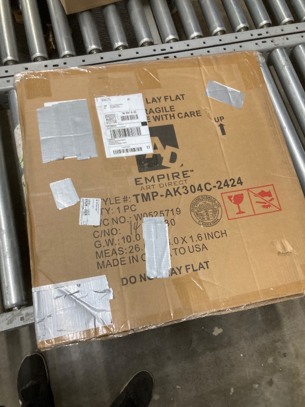 Photo 1 of "Indigo Calla Lililes " Unframed Free Floating Tempered Glass Panel Graphic Wall Art Print 24 in. x 24 in.