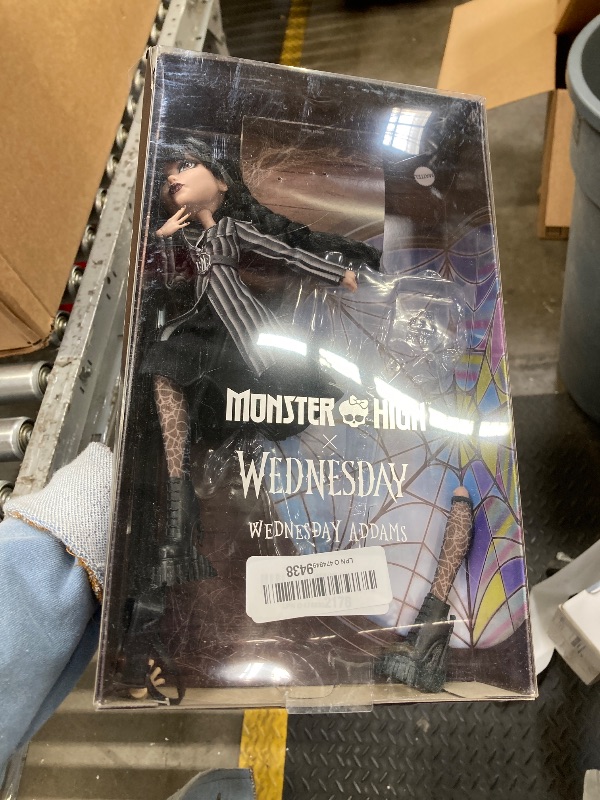 Photo 1 of ***LEG BROKEN OFF***Monster High Wednesday Doll and Accessories, Wednesday Addams Collectible in Nevermore Academy Uniform with Thing and Backpack, Doll Stand**LEG BROKEN OFF***