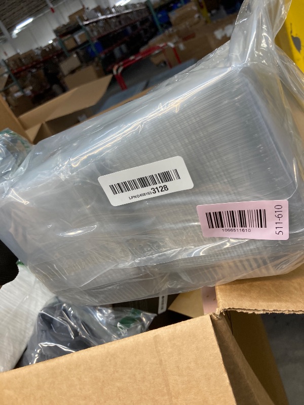 Photo 1 of 100 Pcs Clear Hinged Plastic Containers with Lids,Individual Cake Slice Containers,Square Plastic Food Container,Disposable Clamshell Take Out Containers for Cakes,Cookies,Pasta,Sandwiches,Salad