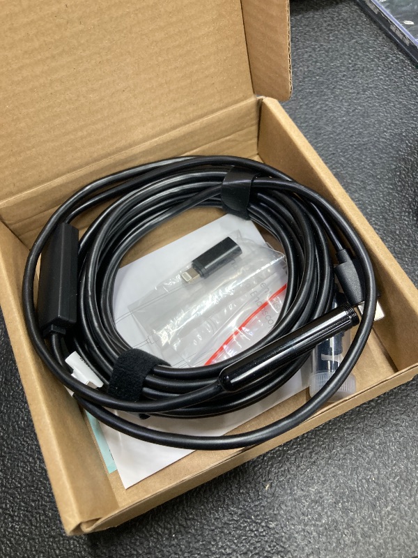 Photo 1 of [Dual-Lens] Endoscope Camera with Light, 1920P HD Borescope with 8+1 Adjustable LED Lights, IP67 Waterproof 16.5FT Semi-Rigid Snake Cord Inspection Camera for iPhone, iPad and Android Phone (Type C)