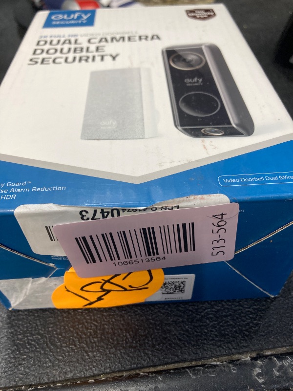 Photo 1 of ***MISSING PARTS -SELLING AS IS*** eufy Security Video Doorbell (Wired) S330 with Chime, Dual Cam, Delivery Guard, Security Camera, 2K with HDR, No Monthly Fee, 16-24V, 30VA, homebase NOT Supported, Motion Only Alert