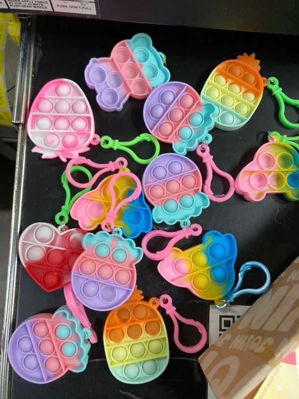Photo 1 of ***MISSING PIECES -SELLING AS IS ***JOYIN 30 Packs Valentine‘s Day Gift Cards with 12 ONLY Pop Bubble Keychains, 6 Designs Mini Colored Pop, Multi-Shape Stress Relief Fidget Toys for Kids Valentine's Party Favors and Classroom Gift Exchange