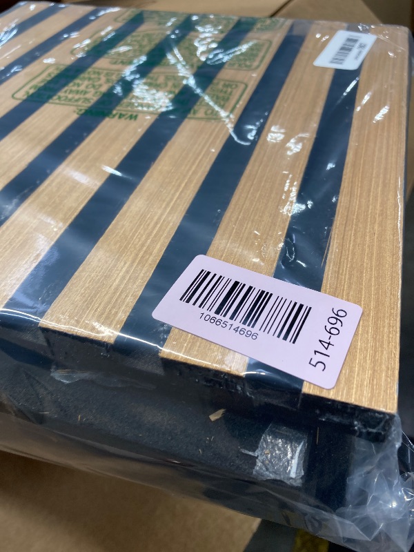 Photo 1 of ***MISSING PIECES -SELLING AS SET OF 4 ONLY*** Geelin 4 Pcs 3D Wood Wall Panels Peel and Stick Self Adhesive Wood Slat Acoustic Textured Panel for Interior Wall Paneling Decor and Ceilings Soundproof 3D Fluted 11.8" x 12.6"(Brown)