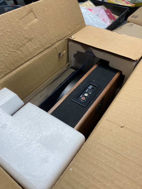 Photo 1 of **MISSING NEEDLE**LP&No.1 Record Player with Stereo Speakers, 3-Speed Belt-Drive Turntable for Vinyl Records with Wireless Playback and Auto-Stop,Walnut Wood