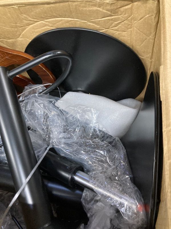 Photo 1 of ***DAMAGED -SELLING AS IS*** VECELO Bar Stools Set of 2, Kitchen Island Stools with Bentwood Back, Arm & Footrest, Counter Height Stools PU Leather Adjustable Height, Swivel Bar Chairs for Club Pub Dining Room, Black   ***SOME SCUFFS/SCRATCHES, BOX RIPPED