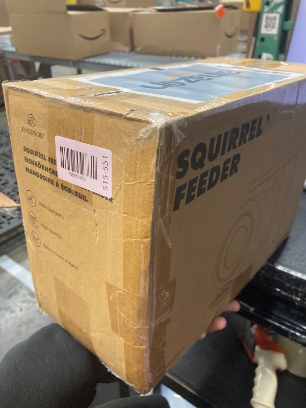 Photo 1 of ***MISSING JAR -SELLING AS IS *** Kingsyard Recycled Plastic Squirrel Feeder for Outside, Squirrel Feeder Box , Sturdy & Durable, Weatherproof (Brown)