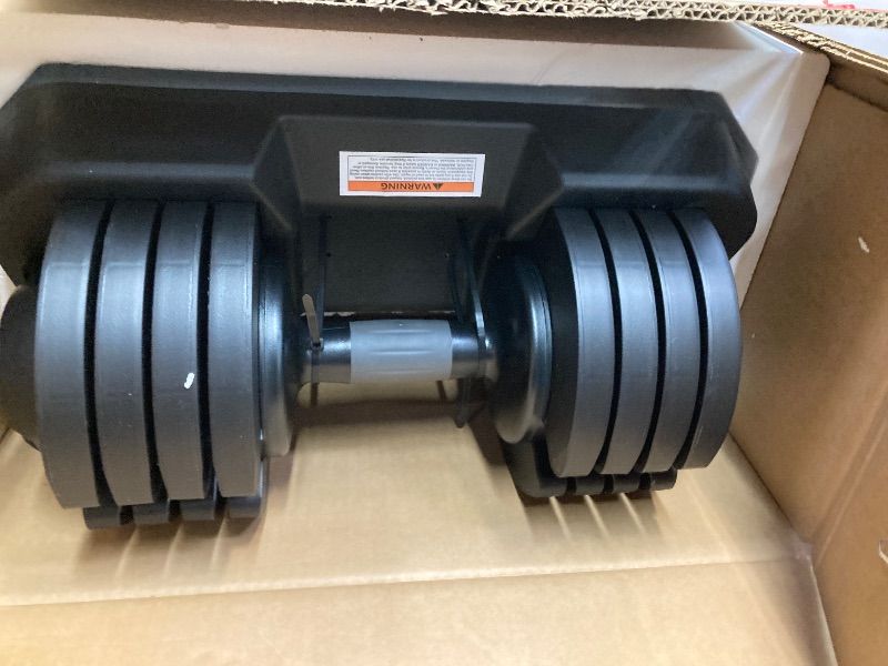 Photo 1 of **COMES WITH 2 BOXES***ATLER 22LBS/25LBS/52LBS Single/Pair Adjustable Dumbbells Set Premium Rubber Coated Dumbbell Set with Secure Locking Mechanism for Safe & Customizable Strength Training  52LB PAIR 2 BOX SET DUMBELLS