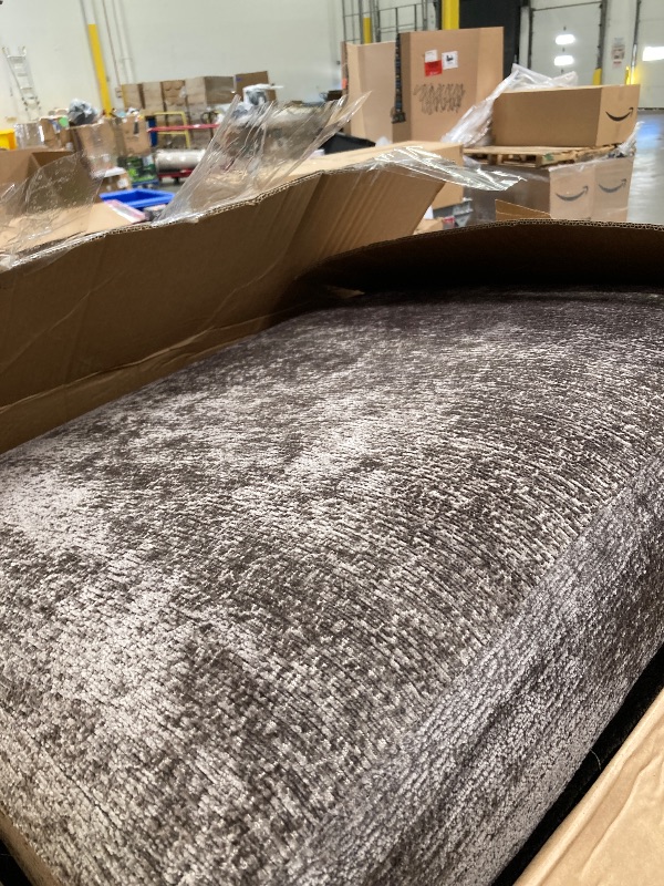 Photo 1 of *** missing parts**malol 118* u shaped sectional couch 4 seat modular sofa with a usb type C ports 2 ottomans and foldable side table brown
