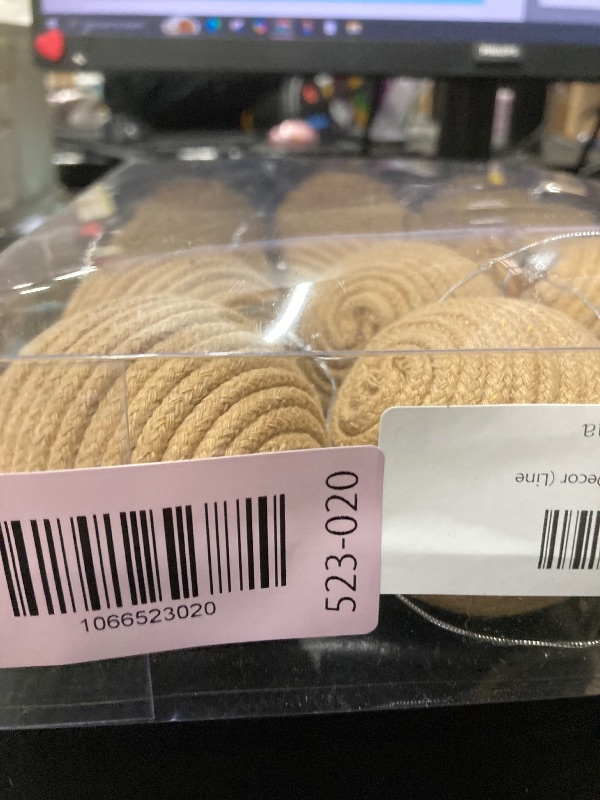 Photo 1 of 12 Pcs Boho Ball Ornaments,2.36 Inch Farmhouse Jute Rope Decor,Neutral Hanging Balls, Burlap Neutral Fabric Decor,Ornaments for Valentines Day, Wedding,Home,Wreath,Wedding,Garland (Linen)