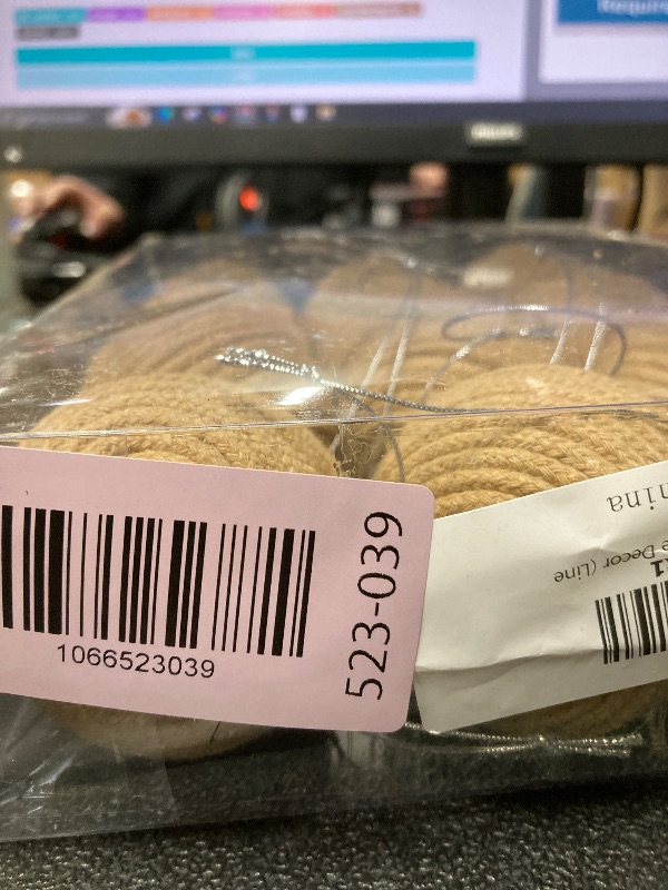 Photo 1 of 12 Pcs Boho Ball Ornaments,2.36 Inch Farmhouse Jute Rope Decor,Neutral Hanging Balls, Burlap Neutral Fabric Decor,Ornaments for Valentines Day, Wedding,Home,Wreath,Wedding,Garland (Linen)