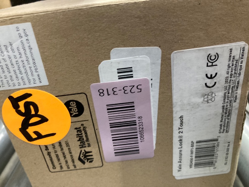 Photo 1 of ***MISSING PIECES -SELLING AS PARTS ONLY*** Yale Assure Lock 2 Touch Deadbolt, Black Suede Key-Free Smart Entry Door Lock with Wi-Fi Connected Touchscreen Keypad and Fingerprint Scanner for Code Entry and Remote Access, YRD450-F-WF1-BSP