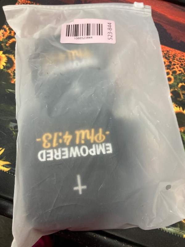 Photo 1 of  Christian Sports Sweat Wristbands with Scripture & Cross for Men Women Gym Football Basketball Baseball (Black)