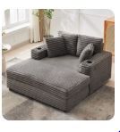 Photo 1 of **PARTIAL SET - MISSING PARTS**



60" Chaise Lounge Chair Indoor, Oversized Boneless Sofa Bed with Charging Station & Cup Holders & Throw Pillows, Deep Seat Sleeper Couch Reading Chairs, (Color Cream)