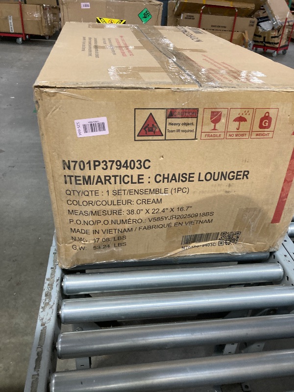 Photo 1 of **PARTIAL SET - MISSING PARTS**



60" Chaise Lounge Chair Indoor, Oversized Boneless Sofa Bed with Charging Station & Cup Holders & Throw Pillows, Deep Seat Sleeper Couch Reading Chairs, (Color Cream)