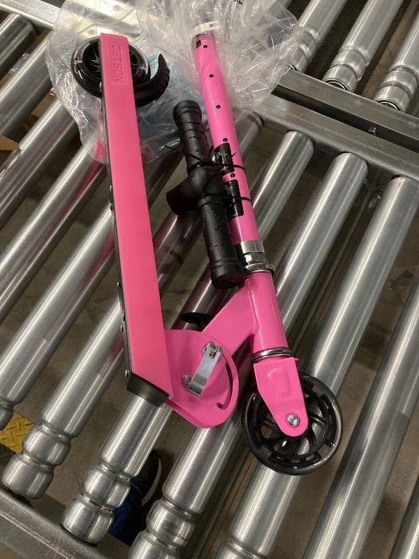 Photo 1 of ***DAMAGE -SELLING AS IS PARTS ONLY*** Jetson Scooters - Jupiter Kick Scooter (Pink) - Collapsible Portable Kids Push Scooter - Lightweight Folding Design with High Visibility RGB Light Up LEDs on Stem, Wheels, and Deck