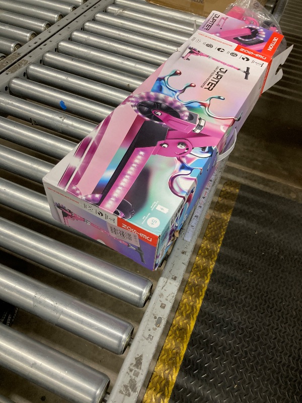 Photo 1 of ***DAMAGE -SELLING AS IS PARTS ONLY*** Jetson Scooters - Jupiter Kick Scooter (Pink) - Collapsible Portable Kids Push Scooter - Lightweight Folding Design with High Visibility RGB Light Up LEDs on Stem, Wheels, and Deck