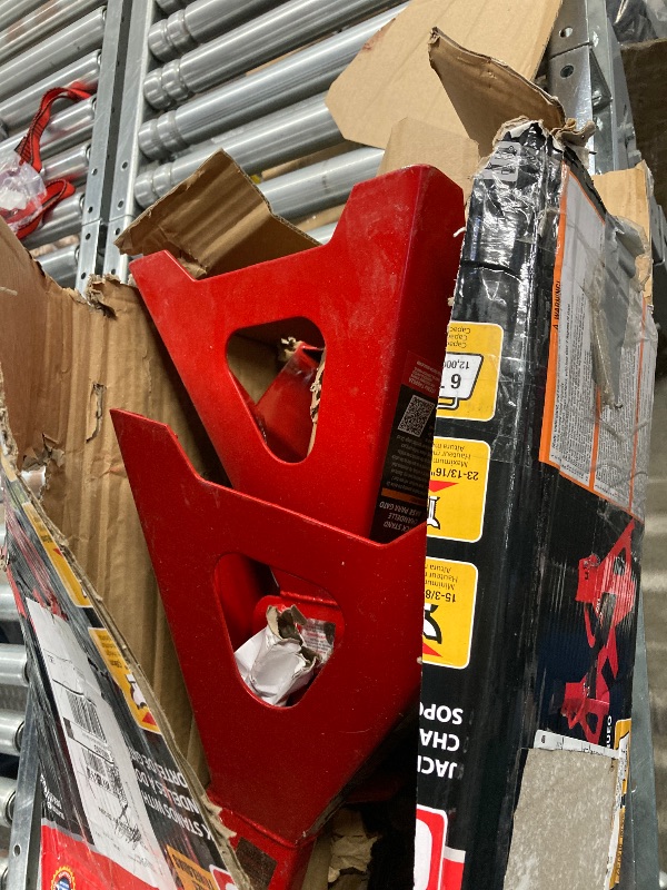 Photo 1 of **Main jack post is missing
**BIG RED T46002A Torin Steel Jack Stands: Double Locking, 6 Ton (12,000 lb) Capacity, Red, 1 Pair