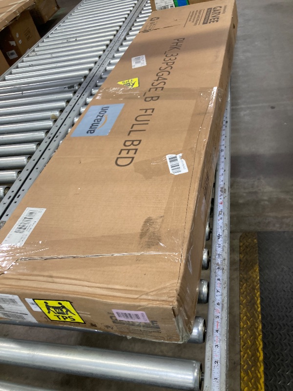 Photo 1 of ***missing parts**GarveeHome Full Size Bed Frame with High Storage Bookcase Headboard, Wood Bed Frame with 4 Storage Drawers, Built in Charging Station, No Box Spring Needed, Metal Frame, Noise-Free, Ink