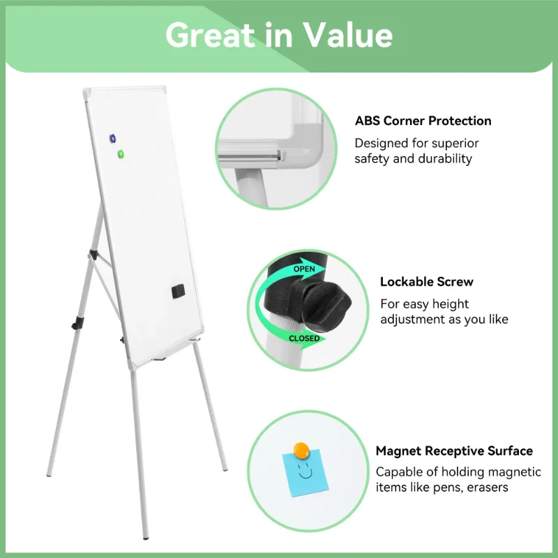 Photo 1 of -Easel-Magnetic-White-Board-Stand-36-x-24-Portable-Tripod-Height-Adjustable-White-Board-Standing-Whiteboard-Office-Classroom-Teaching-Home