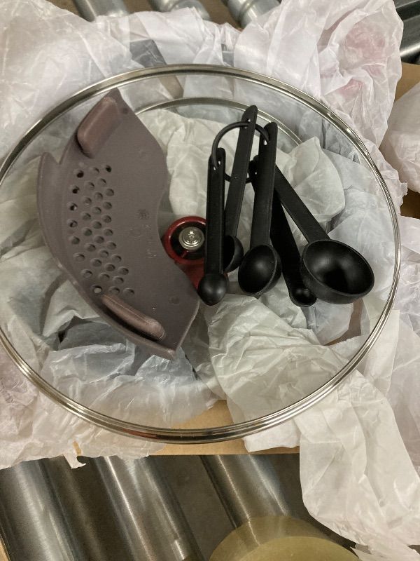 Photo 1 of ***MISSING PIECES -SELLING AS INCOMPLETE SET ONLY*** T-fal B039SE64 B039SE Excite ProGlide Nonstick Thermo-Spot Heat Indicator Dishwasher Oven Safe Cookware Set, 6-Piece, Red, 2.3 Rio