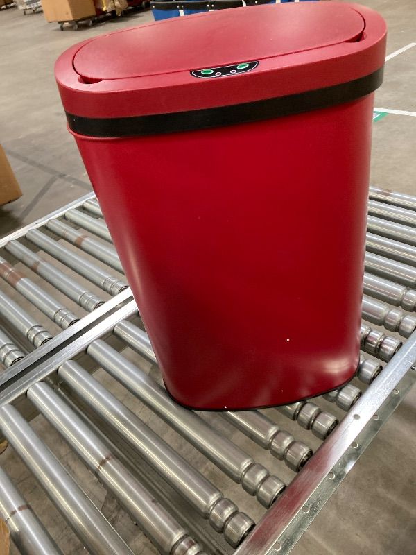 Photo 1 of ***DAMAGE -NON-FUNCTIONAL -MANUAL ONLY*** Kitchen Trash Can Bathroom Bedroom Office Garbage Can with Lid Waste Bin Stainless Steel 13 Gallon / 50L,Red
