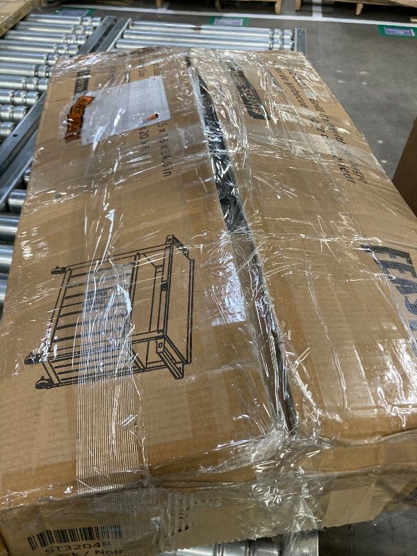 Photo 1 of ***MISSING PARTS *** Feasto Outdoor Grill Cart with Stainless Steel Tabletop and Storage Cabinet, Movable Kitchen Island with Wheels for BBQ Food Prep, Black ***SOME SCUFFS/SCRATCHES, BOX RIPPED/TORN***