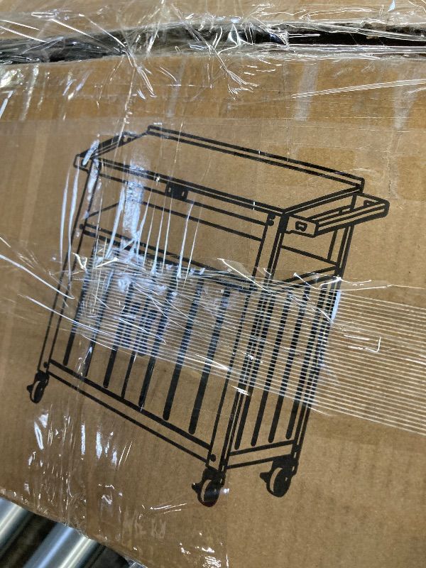 Photo 1 of ***MISSING PARTS *** Feasto Outdoor Grill Cart with Stainless Steel Tabletop and Storage Cabinet, Movable Kitchen Island with Wheels for BBQ Food Prep, Black ***SOME SCUFFS/SCRATCHES, BOX RIPPED/TORN***