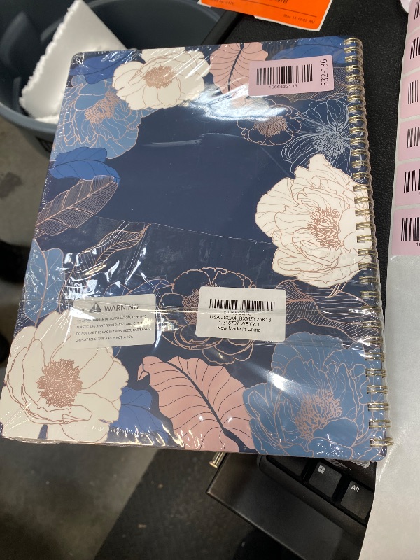 View 2 of ****** 2 pack*****2026 Planner - Planner 2026, 9" x 11", Jan.2026 - Dec.2026, 2026 Planner Weekly and Monthly with Colorful Tabs, Strong Twin-wire, Back Pocket - Engraved Floral