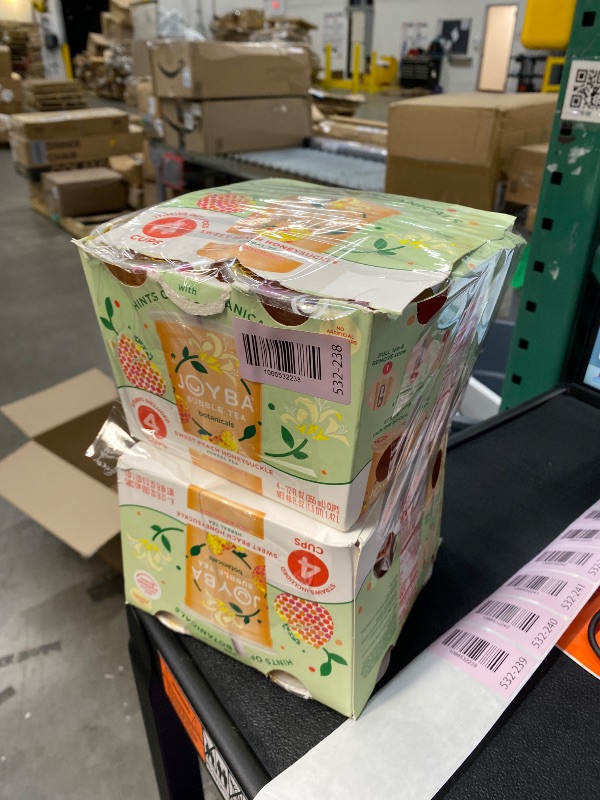 Photo 1 of ****** 2 PACK*****Joyba Botanicals Sweet Peach Honeysuckle Bubble Tea, 12 fl oz Cup (Pack of 4)