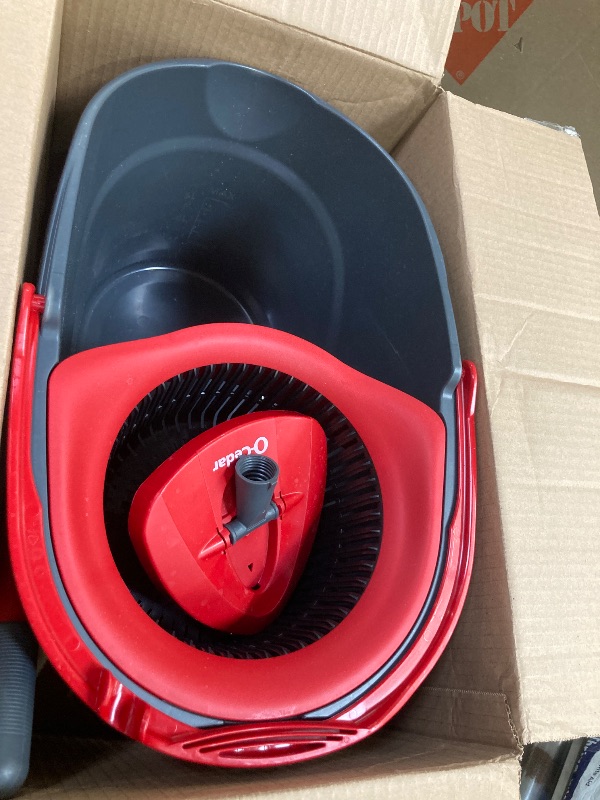 Photo 1 of ***bucket only***O-Cedar EasyWring Microfiber Spin Mop, Bucket Floor Cleaning System, Red, Gray, Standard