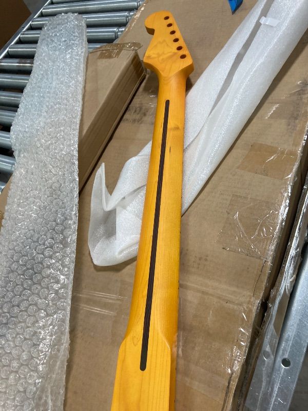 Photo 1 of **HAS SMALL CRACK TOP FRONT-SEE PICS**Amuic Strat Guitar Neck 22 Fret, 25.5" Canadian Maple Electric Guitar Neck for ST Style Guitar Parts Replacement